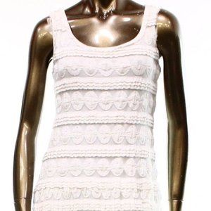 Studio M White Lace Sleeveless Knee-Length Casual Stretch Dress S Retail $118